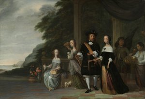 Pieter Cnoll, Cornelia van Nijenrode, sus hijas y dos siervos esclavizados
Pieter Cnoll y Cornelia van Nijenrode, sus dos hijas Catharina y Hester, el esclavizado Surapati y una mujer esclavizada de Jacob Coeman