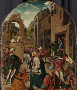 La adoración de los Reyes Magos de Jacob Cornelisz van Oostsanen (workshop of)