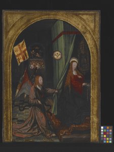 Anunciación (óleo sobre madera) de Jacob Cornelisz van Oostsanen