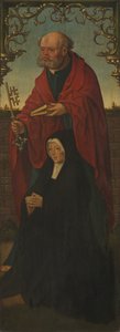 San Pedro y un donante, San Tomás reverso, 1520-25 de Jacob Cornelisz. van Oostsanen
