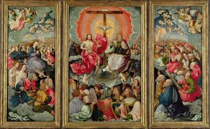 Tríptico con la Adoración de la Trinidad, 1523 de Jacob Cornelisz van Oostsanen