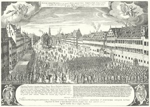 La ciudad de Augsburgo rinde homenaje a Gustavo Adolfo de Suecia de Jacob Custodis