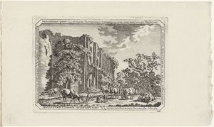 Ganado en las ruinas de Brederode de Jacob Elias van Varelen