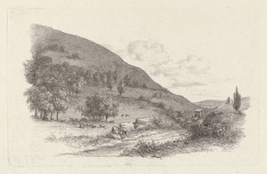 Carro en un paisaje Impresiones de estudio / Etudes gravées (título de la serie) de Jacob Ernst Marcus