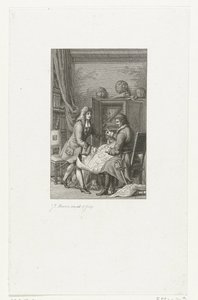 El zar Pedro el Grande y el alcalde Nicolaes Witsen estudiando un mapa, 1814 de Jacob Ernst Marcus
