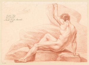 Desnudo masculino sentado, vista lateral (1er premio 1798) de Jacob Ernst Marcus