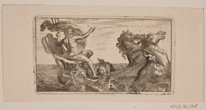 Neptuno. Ilustración de Jacob Fosie, "Lærek-Lude [...] o Pruebas de Cobre, Pulido, Base, Aguja, Agua de Grabado, Tinta, Borrado, Carga y Impresión desde el Año 1741 hasta el Año 1743" de Jacob Fosie
