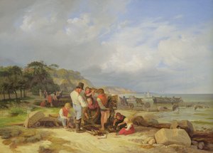 Pescadores en Probstei, 1835 de Jacob Gensler
