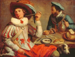 Dos soldados en una mesa de Jacob Gerritsz Cuyp