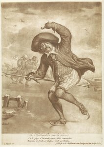patinador de hielo Le Hollandois sur la glace (título sobre objeto) de Jacob Gole