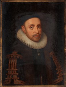 Gustav II Adolfo de Suecia (1594-1632) - Pintura de Jacob Hoefnagel (1575-alrededor de 1630), óleo sobre tabla (65x48 cm) de Jacob Hoefnagel