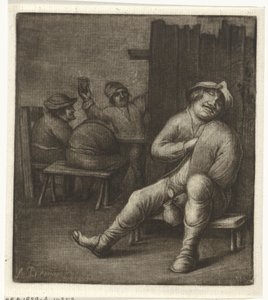 Hombre durmiendo en una posada de Jacob Hoolaart