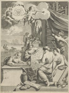 Comercio de seda y figuras alegóricas