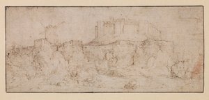 Paisaje con un castillo sobre una roca de Jacob I (attr.to) Savery