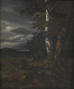 Paisaje con escena de caza