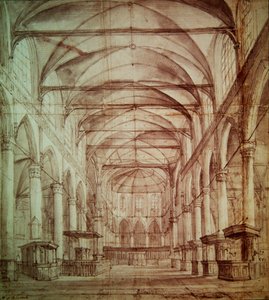 Vista interior de la Oude Kerk (la iglesia vieja) en Ámsterdam de Jacob van Ruisdael