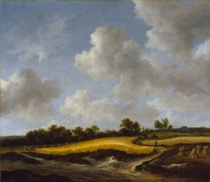 Paisaje con un campo de trigo de Jacob van Ruisdael