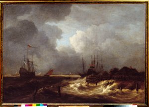 La Tempestad Pintura de Jacob Isaakszoon van Ruisdael (Ruysdael) (1628-1682) siglo XVII de Jacob van Ruisdael