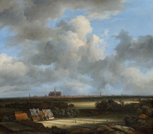 Vista de Haarlem con campos de blanqueo