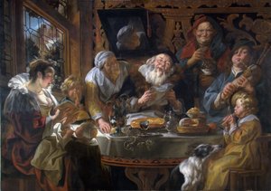 Como cantan los viejos, cantan los jóvenes de Jacob Jordaens