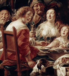 El rey bebe (detalle) de Jacob Jordaens