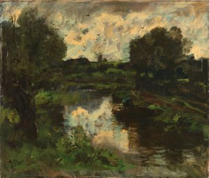 Un paisaje de pólder tras una tormenta