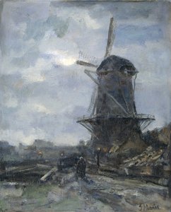 Molino a la luz de la luna de Jacob Maris
