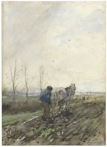 Agricultor arador de Jacob Maris