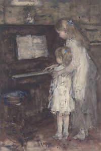 Dos chicas al piano de Jacob Maris