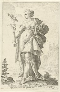 Fe (Fides) Las virtudes (título de la serie) de Jacob Matham (attributed to)