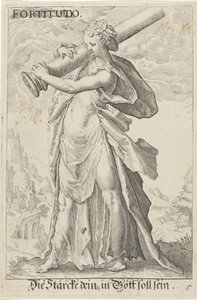 Kracht (Fuerza) Fortaleza (título sobre el objeto) de Jacob Matham (attributed to)