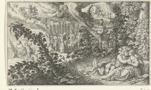 Baco y Ariadna como amantes de Jacob Matham