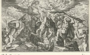 Bacchus ayuda a derrotar a los titanes de Jacob Matham