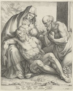 Lamentación de Cristo por María y San Jerónimo de Jacob Matham