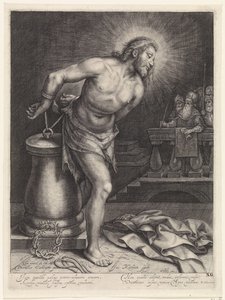 Cristo en el puesto del flagelo de Jacob Matham