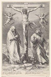 Cristo en la Cruz, con Juan y María