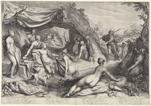 Diana en Actaeon de Jacob Matham