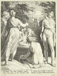 Diana descubre el embarazo de Calisto de Jacob Matham