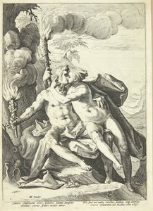 Eros y Anteros de Jacob Matham