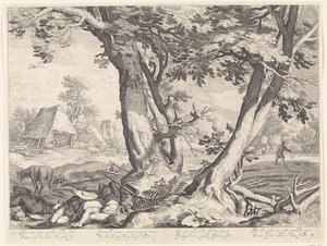 Paisaje con la parábola del sembrador de Jacob Matham