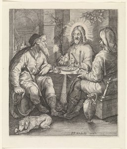 Comida en Emaús de Jacob Matham