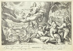 Mediodía, tiempo de Phoebus de Jacob Matham