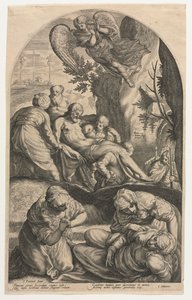 Los discípulos de Cristo llevando su cuerpo al sepulcro de Jacob Matham