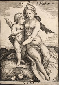 Venus y Amor de Jacob Matham