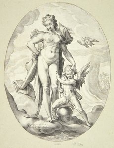 Venus y Amor de Jacob Matham