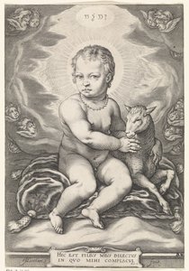 Niño Jesús sentado con cordero de Jacob Matham