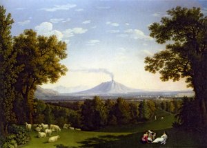 Paisaje con el Palacio de Caserta y el Vesubio