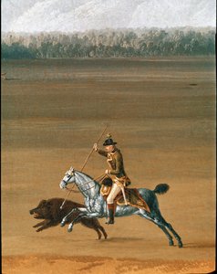 Fernando IV cazando jabalíes en la finca de Cassano (detalle)