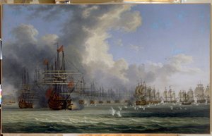 La batalla de Chesma (Turquía). Comienzo de la lucha el 5 de julio de 1770 (La Batalla de Chesma. Comienzo de la Lucha el 5 de julio de 1770). Tras la revuelta de Orlov (1769) y precursora de la guerra de independencia griega (1821-1829), la flota rusa luc de Jacob Philippe Hackert