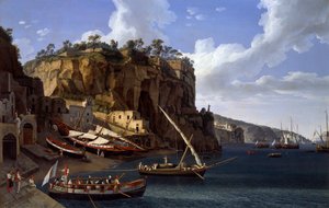 Vista de la Pequeña Marina en Sorrento de Jacob Philippe Hackert